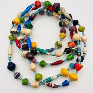 Free People Recycled Paper Bead Necklace